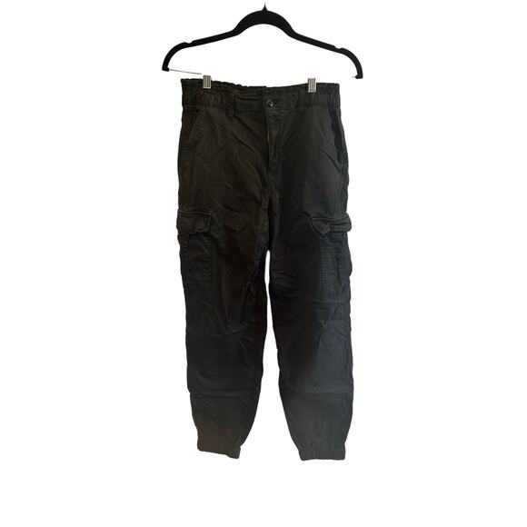 American Eagle Black Cargo Jogger Pants 4 Long - Picture 1 of 3